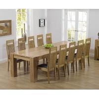 Mark Harris Tampa Solid Oak 300cm Dining Set with 10 Monte Carlo Brown Dining Chairs