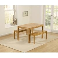 Mark Harris Promo Solid Oak 120cm Dining Set with 2 Benches