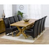 mark harris avignon solid oak 200cm extending dining set with 8 barcel ...