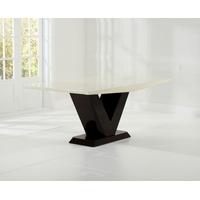 Mark Harris Valencie Cream and Brown Constituted Marble Dining Table