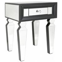 Madison Diamond Mirrored Black and Clear End Table (Set of 2)
