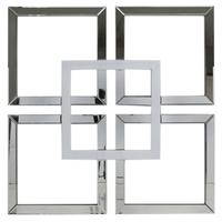 Manama White Mirrored Geo Wall Art