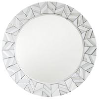 Manama White Tiled Round Wall Mirror