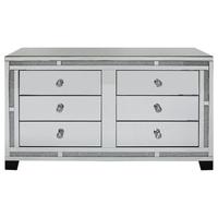 madison diamond mirrored 6 chest of drawer