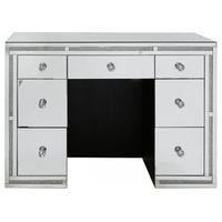 madison diamond mirrored 7 drawer dressing table