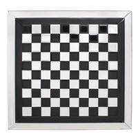 Manama Black Mirrored Decorative Chess Checkers Board