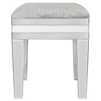 Manama White Mirrored Stool