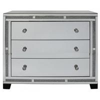 Madison Diamond Mirrored 3 Drawer Bedside Cabinet - Wide