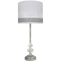 madison diamond stripe shape crystal cut glass and chrome table lamp