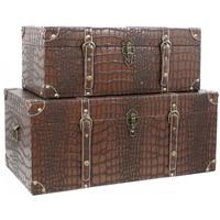 Mandarin Snakeskin Around The World Crocodile Skin Chest Set