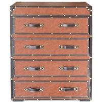 Mandarin Snakeskin Faux Leather Brown 4 Drawer Chest (Set of 2)