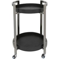 Mandarin Snakeskin Faux Leather Black 2 Tier Drinks Trolley