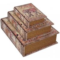 Mandarin Snakeskin Set Of 3 Multicoloured Elephant Book Boxes