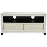 manama cream mirrored 2 drawer entertainment unit