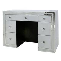 manama white mirrored 7 drawer dressing table