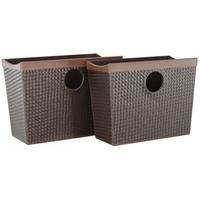 Mandarin Snakeskin Dark Brown Magazine Holder (Set of 3)