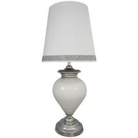 Madison Diamond Pure Pearl Regency Statement Lamp with White Shade