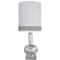 Madison Diamond Silver Mercury Glass Phial Table Lamp with White Shade