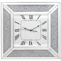 madison diamond mirrored wall clock