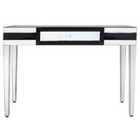 Manama Black and Clear Mirrored 1 Drawer Console Table