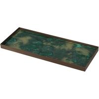 malachite organic metal rim large mini glass tray set of 5