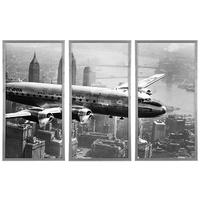 Matte Silver Colour Frame Prints Nordic Air (Set of 3)