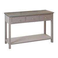 manhattan 3 drawer console table grey