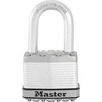 master lock excell m5kalf long shackle laminated steel padlock 50mm