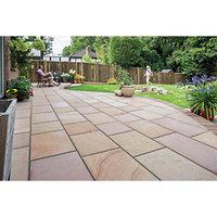 Marshalls Flamed Narias Textured Autumn Bronze Paving Patio Pack - 13.5 m2