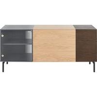 Maz Large Sideboard, Dark Grey and Glass