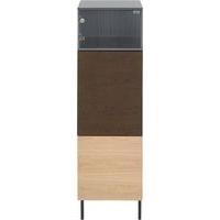 maz tall cabinet dark grey and glass