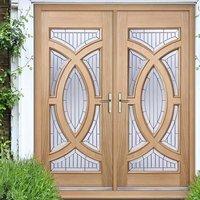 majestic oak double door and frame set with zinc clear tri glazing