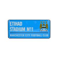 manchester city fc etihad stadium street sign blue