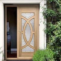 Majestic Oak Door with Zinc Double Glazing and Frame Set with One Unglazed Side Screen
