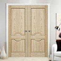 marseille 2 panel oak door pair with raised mouldings