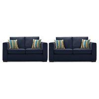 Maya Fabric 3 and 2 Seater Suite Midnight Blue