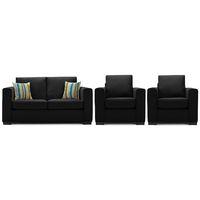 Maya Fabric 3 Seater and 2 Armchair Suite Ebony