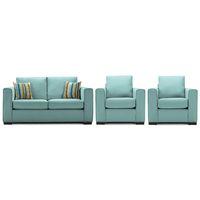Maya Fabric 3 Seater and 2 Armchair Suite Sky Blue