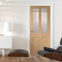 malton oak shaker 2 panel 2 pane door with clear safety glass