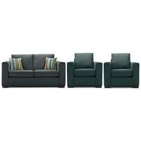 Maya Fabric 3 Seater and 2 Armchair Suite Charcoal