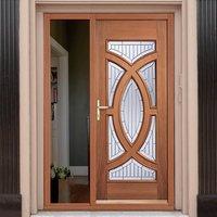 Majestic Hardwood Door with Zinc Double Glazing and Frame Set with One Unglazed Side Screen