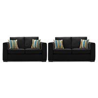 maya fabric 3 and 2 seater suite ebony