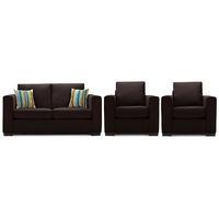 Maya Fabric 3 Seater and 2 Armchair Suite Chocolate