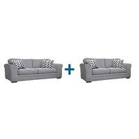 Marinda 4 Seater and 3 Seater Standard Back Sofas, Silver Grey
