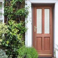 malton mahogany door is dowel jointed with burns style single glazing