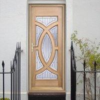 majestic oak door with zinc clear tri glazing