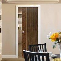 Mayette Walnut Single Pocket Door - Prefinished