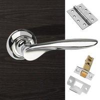 malta mediterranean fire lever on round c rose polished chrome handle  ...