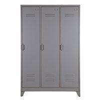 MAX METAL LOCKER 3 DOOR CABINET in Dove Grey