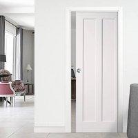 maine white primed 2 panel fire pocket door is 30 minute fire rated